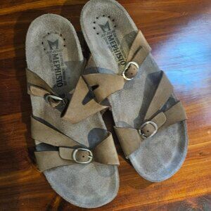 Mephisto sandals size 39, brown leather